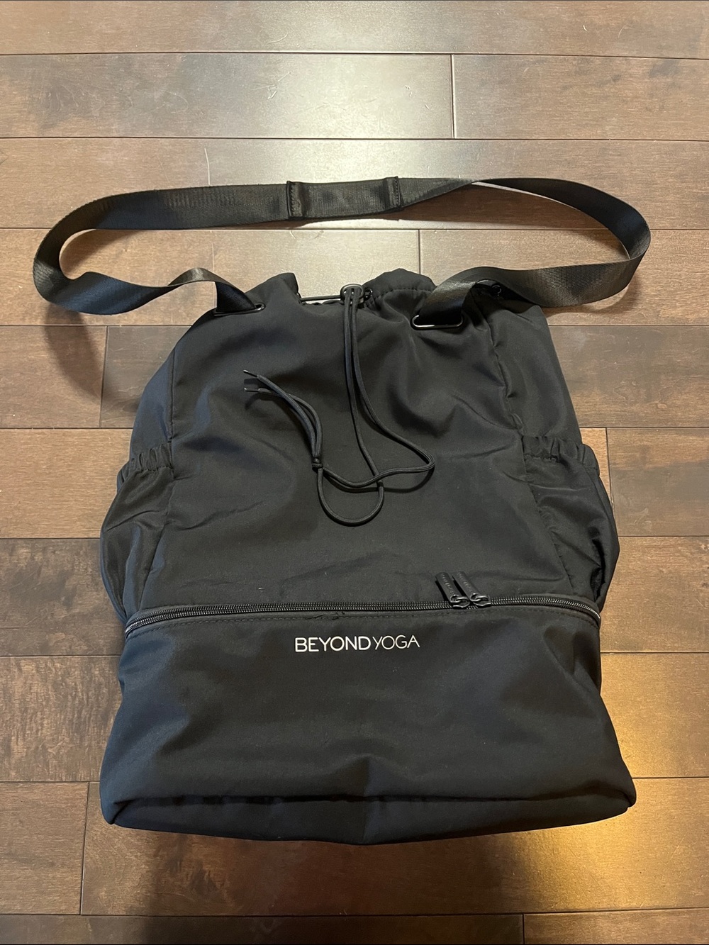 Beyond Yoga Black Drawstring Duffel Tote / Backpack